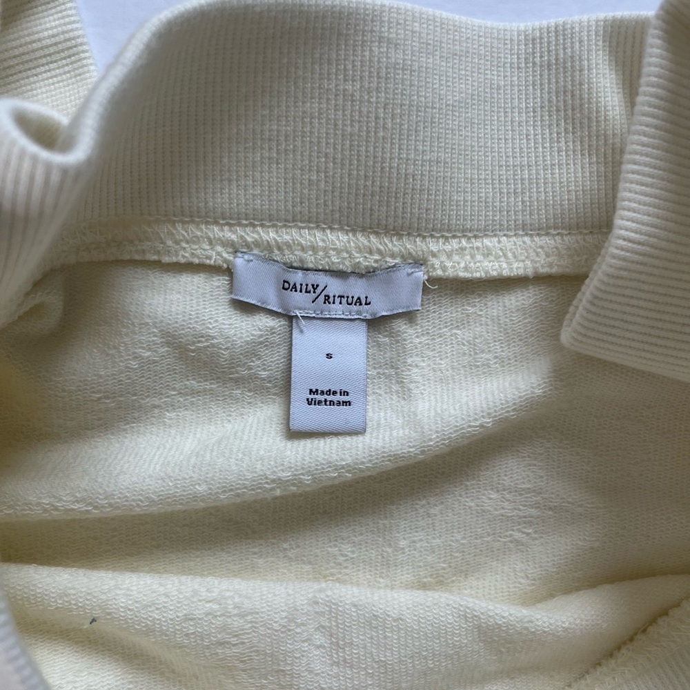 Daily Ritual Cream Off White Boat Neck Top Size Small - Picture 3 of 8